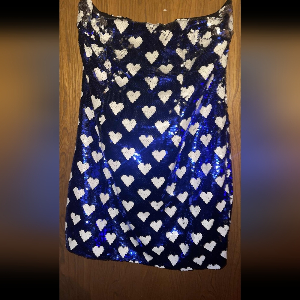 Heart Inrerchangable Color Sequin Strapless Dress